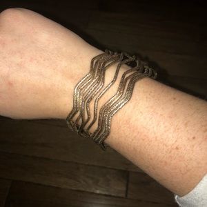 NWOT Textured Gold Chevron Style Bangles!